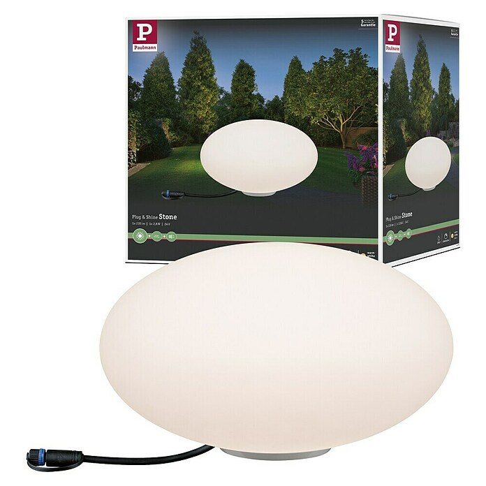 Paulmann Plug & Shine LED-Dekoleuchte (2,8 W, Weiß, L x B x H: 35 x 35 x 19,4 cm)