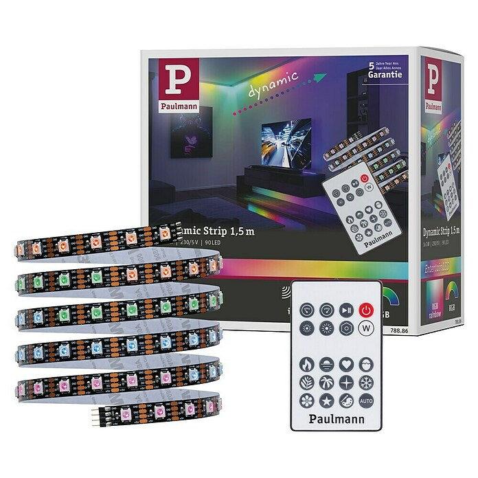Paulmann LED svjetlosna traka Dynamic Rainbow  (Duljina: 150 cm, RGB, 4,8 W) | BAUHAUS
