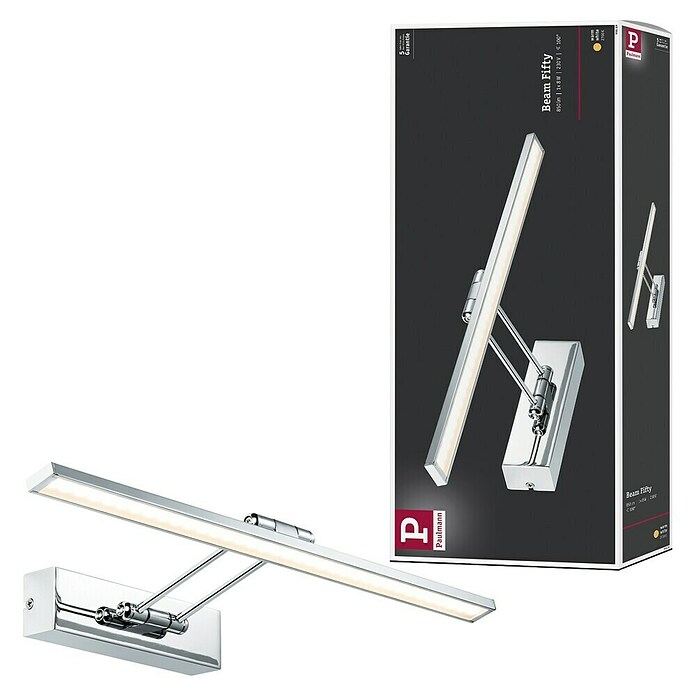 Paulmann Galeria Aplique LED para cuadros (7 W, Blanco cálido, 45 x 19 cm, Cromo)