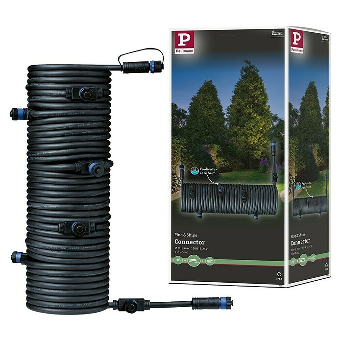 Paulmann Plug & Shine Verbindungskabel (15 m, 7 Anschlüsse, IP68)