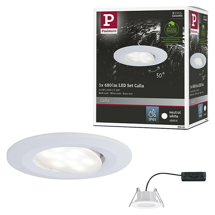 Paulmann LED-Einbauleuchte Calla (6 W, Weiß, IP65) | BAUHAUS