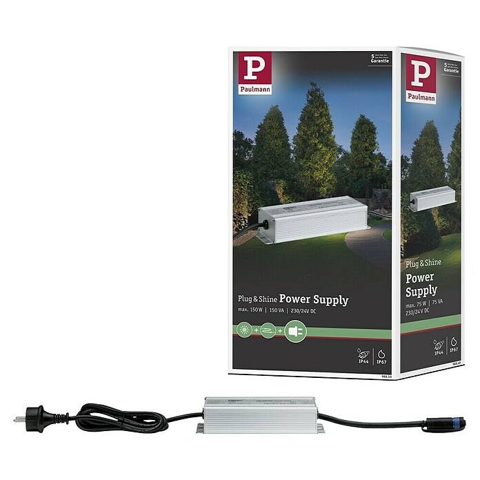 Paulmann Plug & Shine LED-Trafo (Max. Leistung: 150 W, 24 V, Silber)
