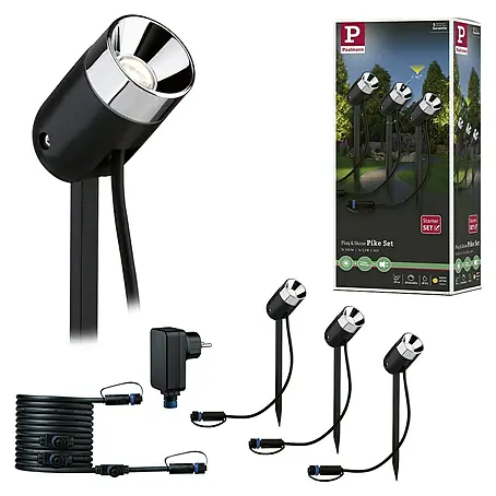 Paulmann Plug & Shine Basis-Set LED-Gartenstrahler Pike