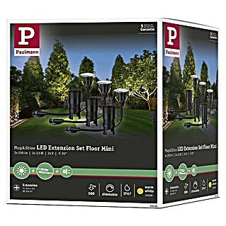 Paulmann Plug & Shine LED-Gartenspot-Set Floor Mini (3 Stk., 24 V, 2,5 W, IP65)