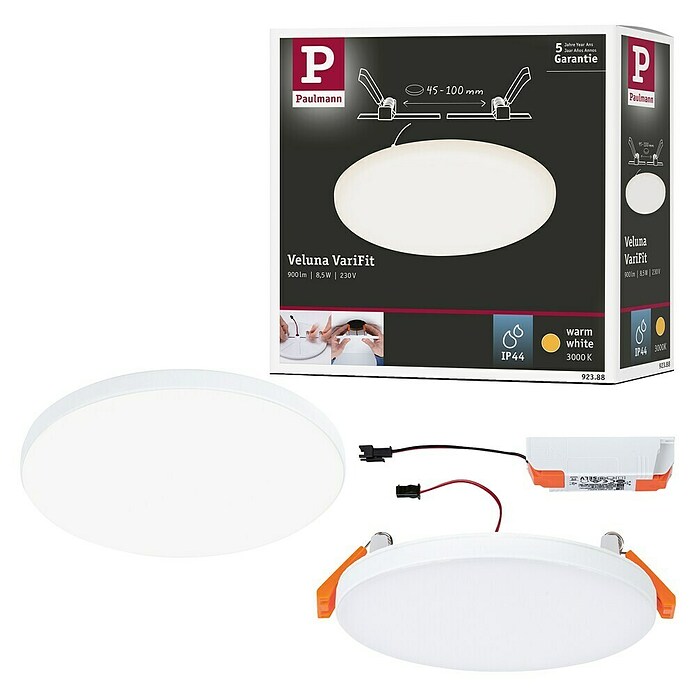 Paulmann LED-Panel rund (8,5 W, Satin, Ø x H: 12,5 x 3,1 cm, Dimmbar)