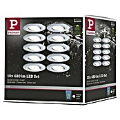 Paulmann Set de focos LED empotrables (6 W, Blanco neutro, Diámetro: 9 cm, Cromo)