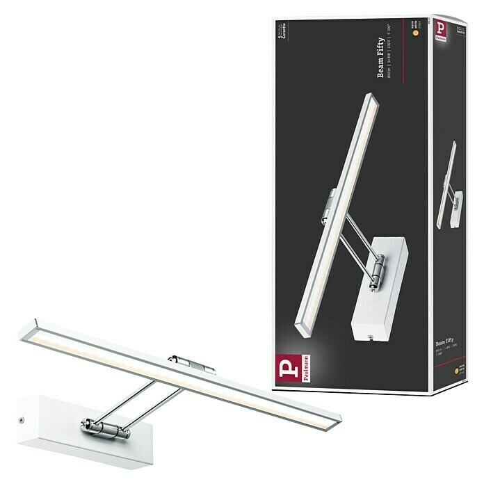 Paulmann Galeria Aplique LED para cuadros (7 W, Blanco cálido, 45 x 19 cm, Blanco)