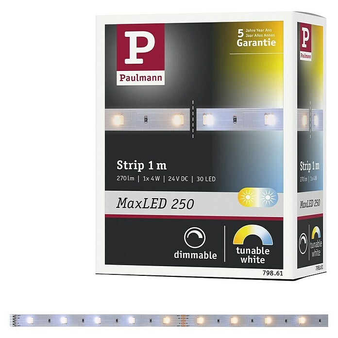 Paulmann MaxLED 250 Tira LED (Largo: 1 m, Blanco neutro, 4 W, 270 lm, IP20) | BAUHAUS