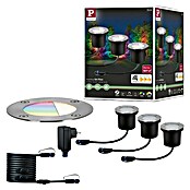 Paulmann Plug & Shine Osnovni set LED ugradbena podna svjetiljka Smart Home Zigbee  (3,6 W, Srebrna, Ø x V: 9,8 x 9,2 cm, Mogućnost upravljanja s pomoću aplikacije, IP65) | BAUHAUS