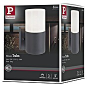 Paulmann Aplique exterior Tubs (15 W, Gris, E27, IP44, Sin detector de movimiento) | BAUHAUS
