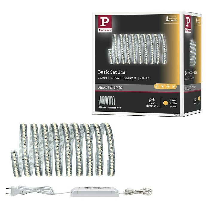 Paulmann LED traka (3 m, Topla bijela, 40 W)