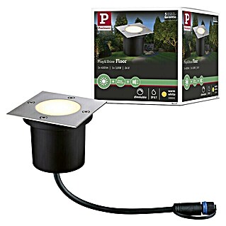 Paulmann Plug & Shine Bodeneinbauleuchte (3,6 W, Warmweiß, IP65, Quadratisch)