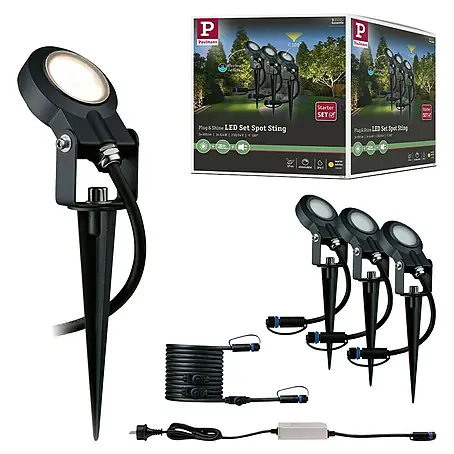 Paulmann Plug & Shine Basis-Set LED-Gartenstrahler Sting