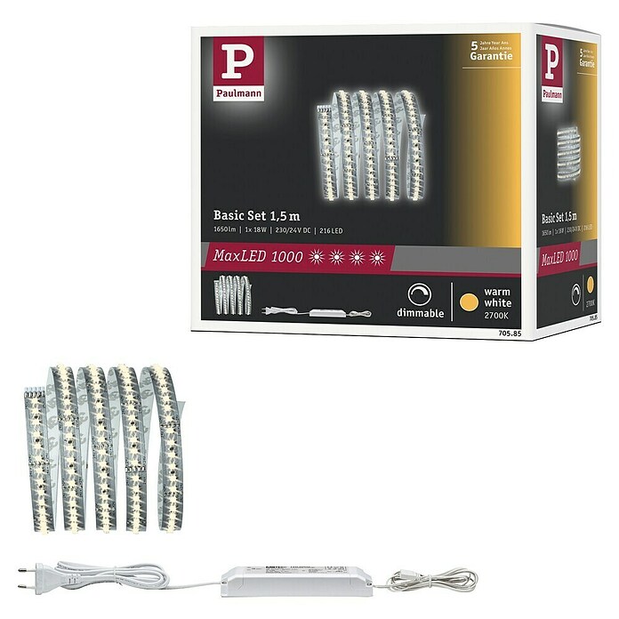 Paulmann LED traka (1,5 m, Topla bijela, 20 W)