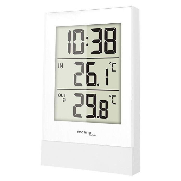 Technoline Thermometer mit Uhrzeit WS9178 (Digitales Display, Maße Inneneinheit: 85 x 134 x 17mm, Maße Außeneinheit: 40 x 104 x 27mm) | BAUHAUS