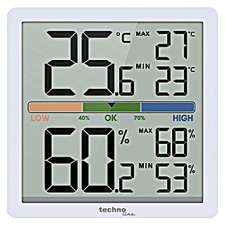 Technoline Digitales Thermo-Hygrometer WS9472 (Batteriebetrieben, Weiß, 70 x 70 x 20 mm)