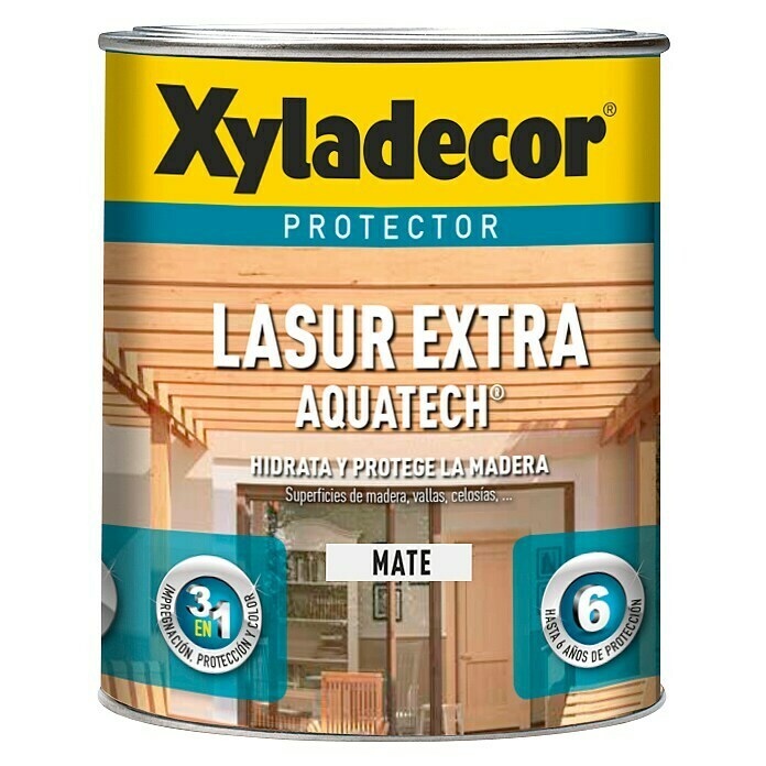 Xyladecor Protección para madera Lasur Extra Aquatech (Wengué, 2,5 l, Mate)