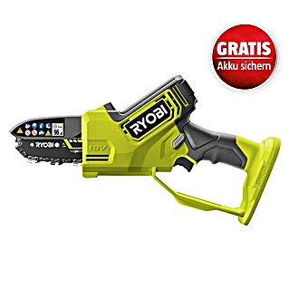 Ryobi ONE+ Einhand-Akku-Kettensäge RY18PSX10A-0 (18 V, Li-Ionen, Ohne Akku, Schwertlänge: 10 cm)