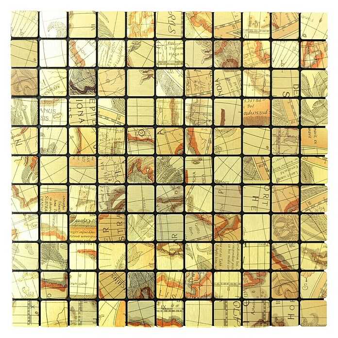 Zelfklevend mozaïek SAM 4MAP25G (29 x 29 cm, Metaal, Goud)