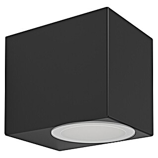 Eglo Plafón para pared y techo exterior Jabaga (An x Pr x Al: 7 x 9 x 8 cm, 4,6 W, Negro, IP44, Blanco cálido)