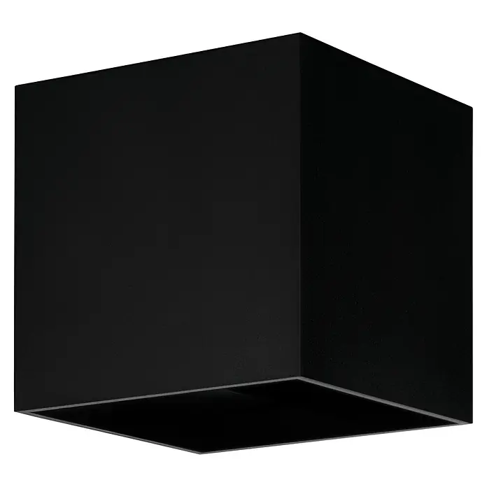Eglo Aplique exterior LED Barcarola-E - 4,5 W, 10,5 x 10,5 x 10 cm, Negro, IP44, Blanco neutro - Cuboide negro, una solución de iluminación moderna y minimalista. El diseño claro hace de esta lámpara un punto de atracción.