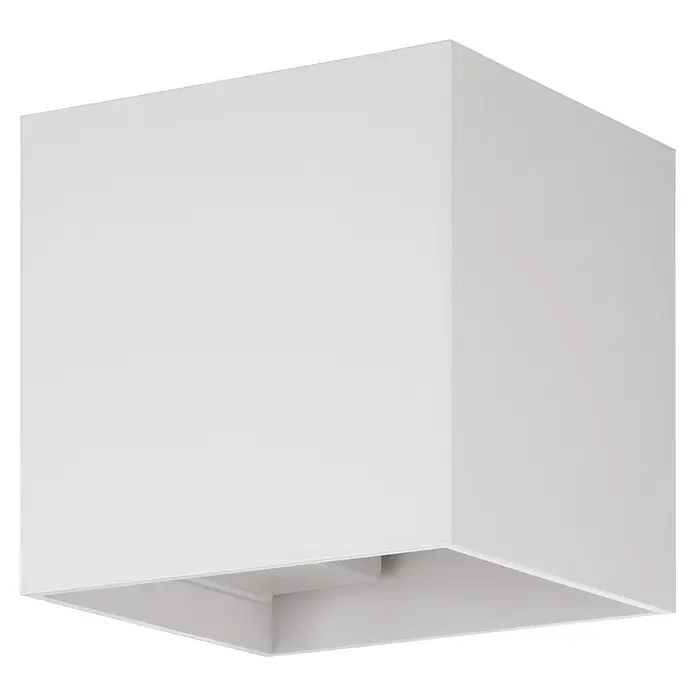 Eglo Aplique exterior LED Barcarola-E - 4,5 W, 10,5 x 10,5 x 10 cm, Blanco, IP44, Blanco neutro - Lámpara de techo blanca en forma de cubo para interiores modernos. Ideal para la iluminación uniforme de espacios habitables.