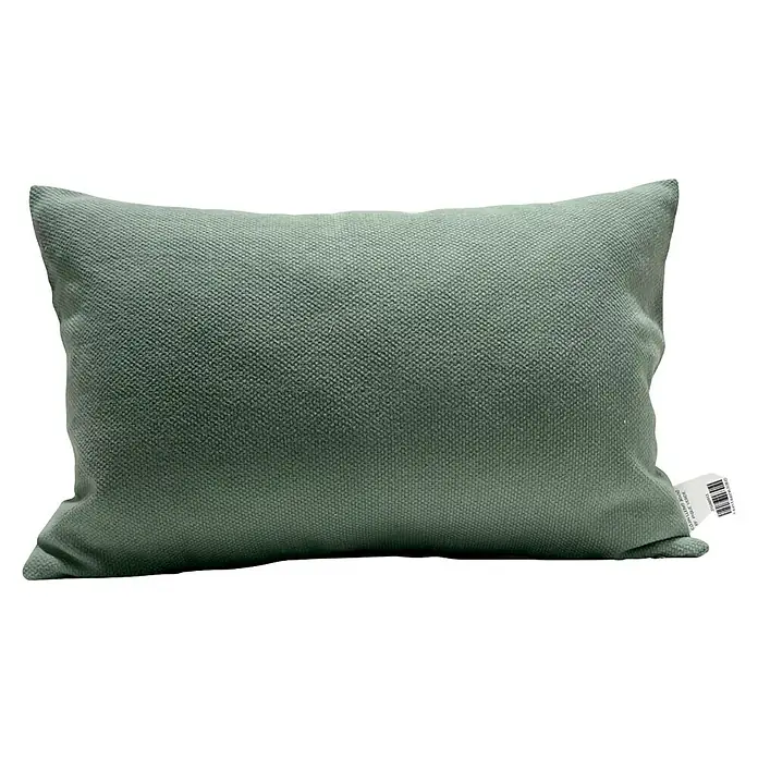 Cojín Pique - 30 x 50 cm, Textil, Verde, Rectangular - Un cojín decorativo verde con una textura rugosa, ideal para sofá o cama, aportando confort y estilo a cualquier espacio.