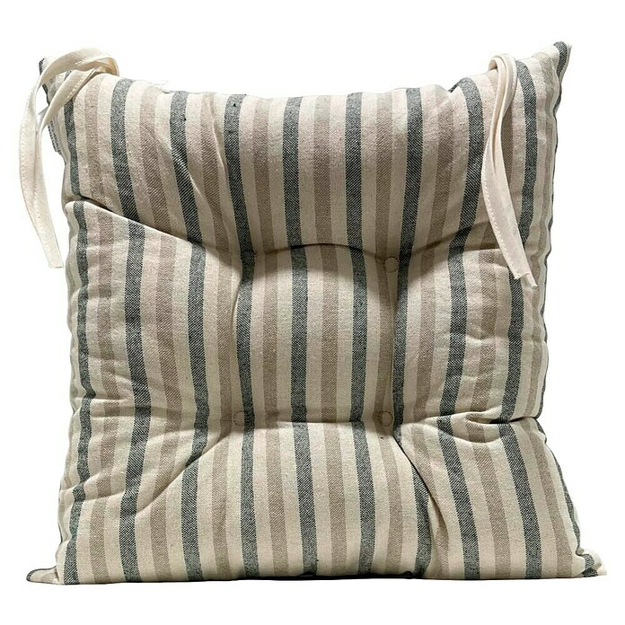 Cojín para silla Versalles Rayas (Verde, 40 x 40 cm, 100% algodón) | BAUHAUS