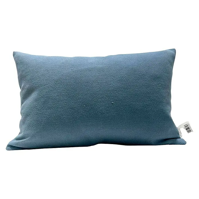 Cojín Pique - 30 x 50 cm, Textil, Azul, Rectangular - Un cojín rectangular azul con textura, ideal para añadir confort y estilo a cualquier sofá o cama, mejorando la decoración.
