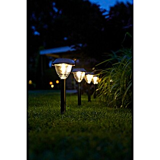Luxform Solarleuchte Kodiak (Lichtfarbe: Warmweiß, Anthrazit, 11,5 x 11,5 x 43 cm)