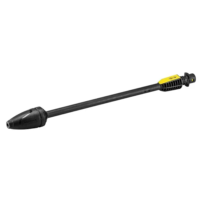 Kärcher Dreckfräse DB 120 - Passend für: Kärcher Hochdruckreiniger K2 - K3 - Detailaufnahme einer Lanze für Hochdruckreiniger, schwarz mit gelben Akzenten, ein Zubehör für Kärcher-Geräte zur effektiven Reinigung.