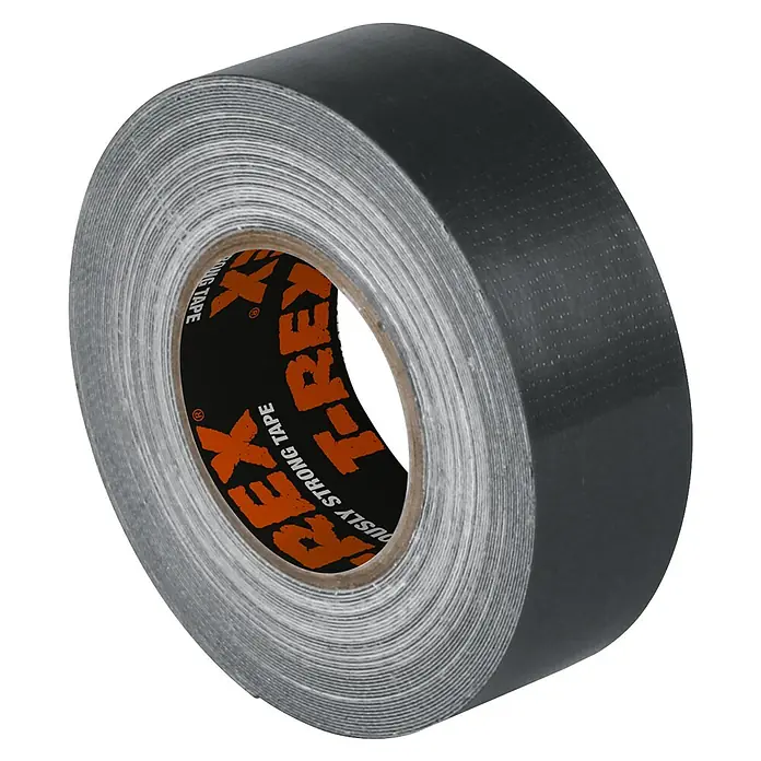 T-Rex Gewebeband - Schwarz, L x B: 9,1 m x 25 mm - Eine Rolle T-Rex-Klebeband, ein robustes und zuverlässiges Klebeband für verschiedene Anwendungen, ideal für Reparaturen und Heimwerkerprojekte.