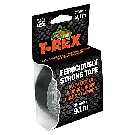 T-Rex Gewebeband (Schwarz, L x B: 9,1 m x 25 mm)