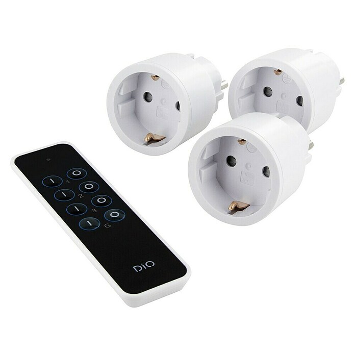 Chacon Set de enchufes inalámbricos nano + mando a distancia (Blanco, Potencia de conexión máx.: 2.300 W, 3 ud.) | BAUHAUS