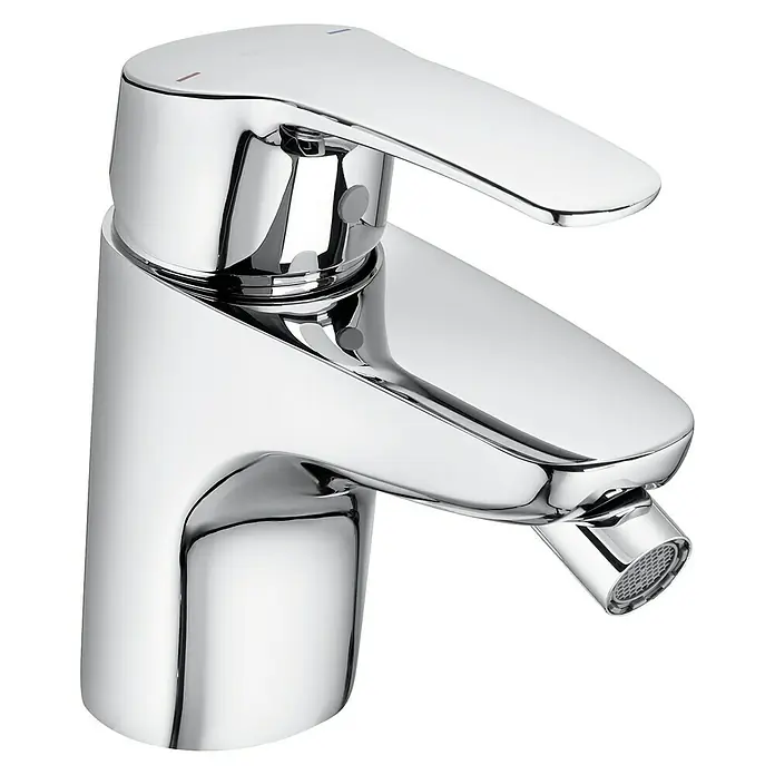 Roca Eos-N Grifo monomando de bidé - Cromo, Brillante - Grifo mezclador monomando cromado brillante con maneta de palanca y aireador para baño o cocina. Perfecto para lavabos modernos.
