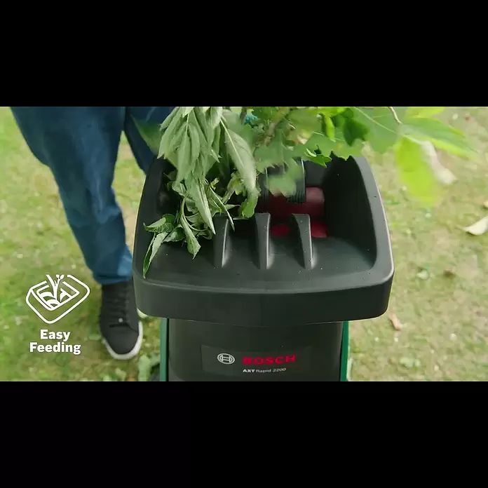 Bosch Elektro-Häcksler AXT RAPID 2200 - Max. Aststärke: 4 cm, 2.200 W - Gartenhcksler mit lasergeschnittener Klinge - Bosch AXT Rapid 2200