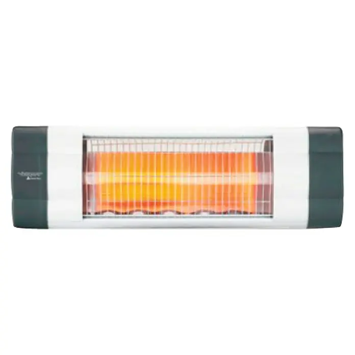 Voltomat HEATING Estufa de pie infrarrojos de cuarzo BG00294 - 86,5 x 9 x 19 cm, 2.000 W, Plateado/Negro - Calefactor radiante eléctrico con rejilla protectora y elementos calefactores naranjas para un calor acogedor. Perfecto para interiores y exteriores.