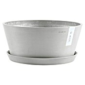 Ecopots Pflanzschale rund Frankfurt (Außenmaß (Ø x H): 30,6 x 15,6 cm, Kunststoff, Weiß Grau) | BAUHAUS