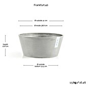 Ecopots Pflanzschale rund Frankfurt (Außenmaß (Ø x H): 41 x 18 cm, Kunststoff, Weiß Grau) | BAUHAUS