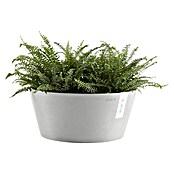 Ecopots Pflanzschale rund Frankfurt (Außenmaß (Ø x H): 41 x 17,8 cm, Kunststoff, Weiß Grau) | BAUHAUS