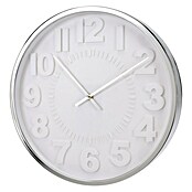 Reloj de pared Cromado (Diámetro: 40,5 cm, Blanco/Plateado) | BAUHAUS