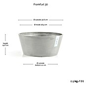 Ecopots Pflanzschale rund Frankfurt (Außenmaß (Ø x H): 30,5 x 15 cm, Kunststoff, Weiß Grau) | BAUHAUS