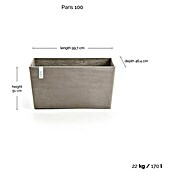 Ecopots Pflanzkasten Paris (Außenmaß (L x B x H): 99,7 x 46,4 x 51 cm, Kunststoff, Braungrau) | BAUHAUS