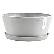 Ecopots Pflanzschale rund Frankfurt (Außenmaß (Ø x H): 41 x 17,8 cm, Kunststoff, Weiß Grau) | BAUHAUS