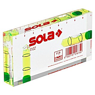 Sola Taschenwasserwaage R 102 (Länge: 9,5 cm, Anzahl Libellen: 2 Stk.)