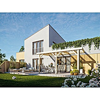 Joda Terrassenüberdachung Master (B x T: 507 x 314 cm, Natur, Fichte-KVH, Dacheindeckung aus Stegplatten)