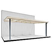 Joda Terrassenüberdachung Master (B x T: 607 x 364 cm, Natur, Fichte-KVH, Stahlstützen, Dacheindeckung aus Stegplatten) | BAUHAUS