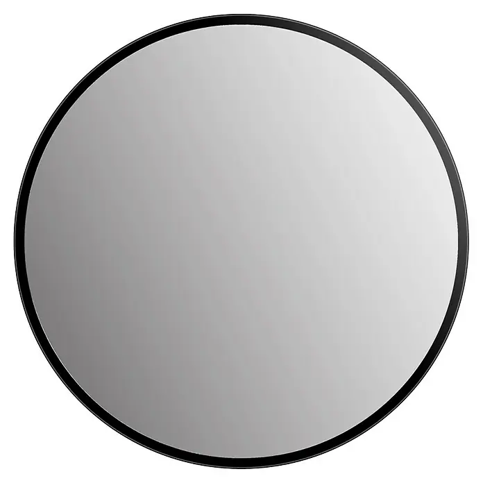 DSK Wandspiegel Picasso - Durchmesser: 25 cm, Schwarz - Elegantes rundes Spiegeldesign mit schmalem, schwarzem Rahmen, das jedem Raum einen modernen Touch verleiht. Ideal als stilvolles Dekorationselement.