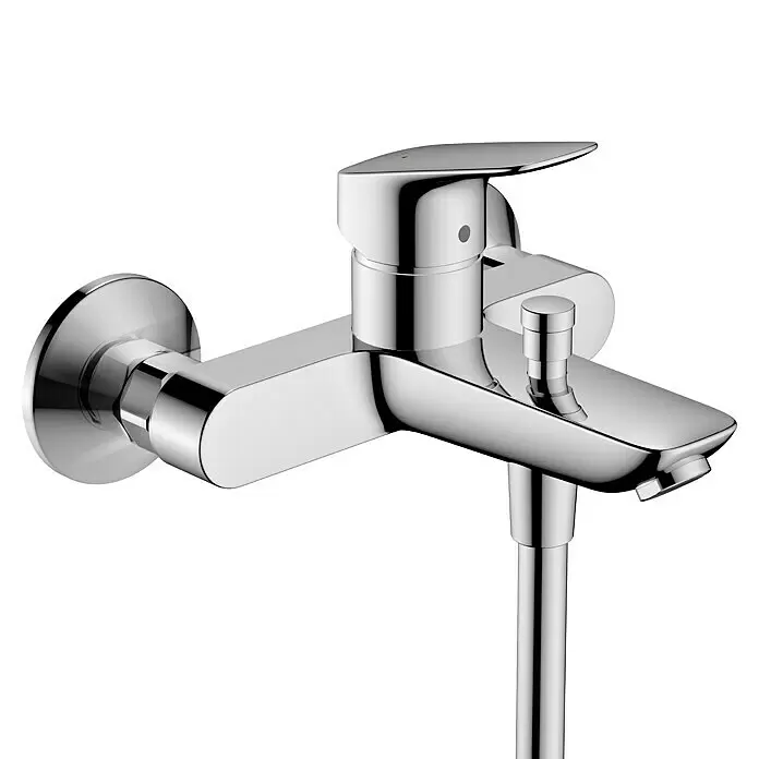 Hansgrohe Logis Grifo monomando de bañera - Profundidad del grifo: 194 mm, Cromo, Brillante - Grifo monomando de baño cromado brillante con desviador.