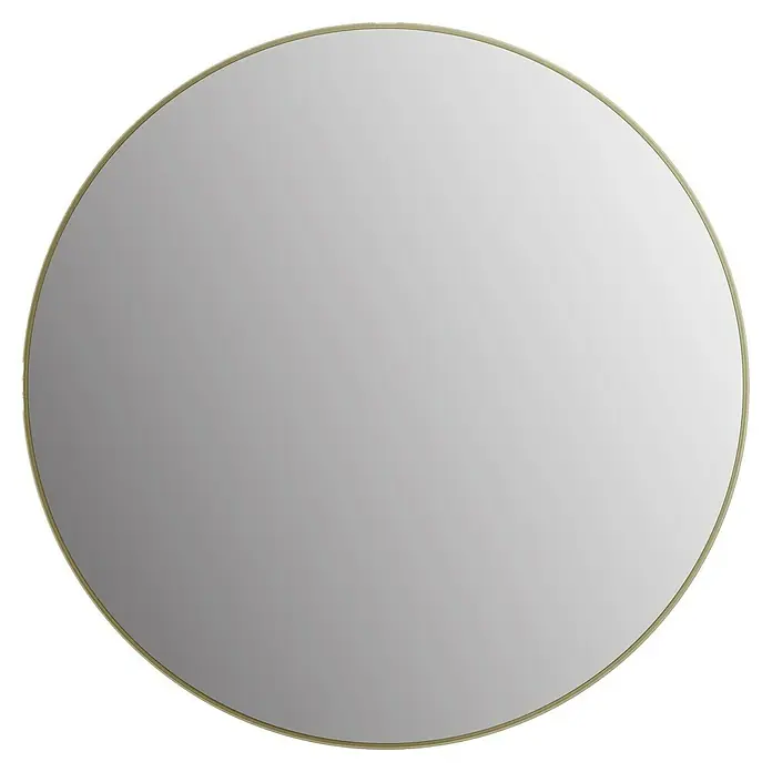 DSK Wandspiegel Picasso - Durchmesser: 80 cm, Gold - Runder Spiegel mit schmalem Goldrand auf schwarzem Hintergrund. Elegantes Design für Badezimmer, Flur oder Wohnzimmer.